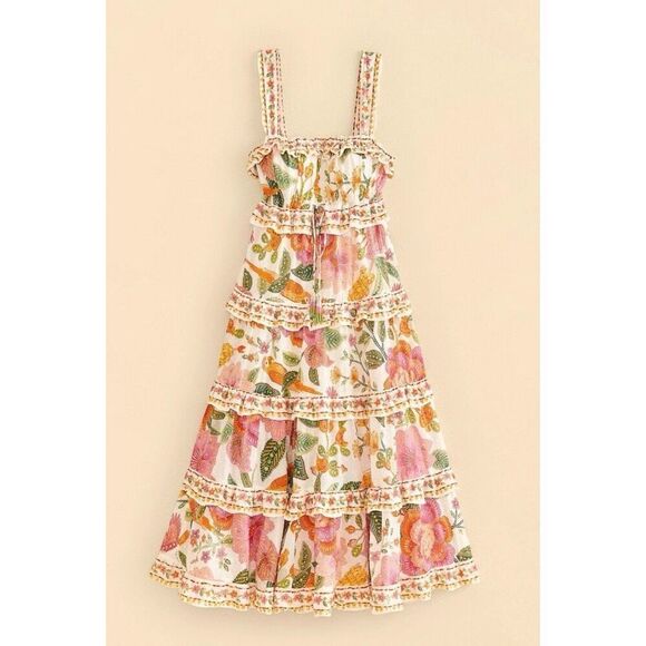 Farm Rio Off-White Macaw Bloom Midi Dress – NWT Size Medium – SOLD OUT ONLINE - Picture 16 of 16